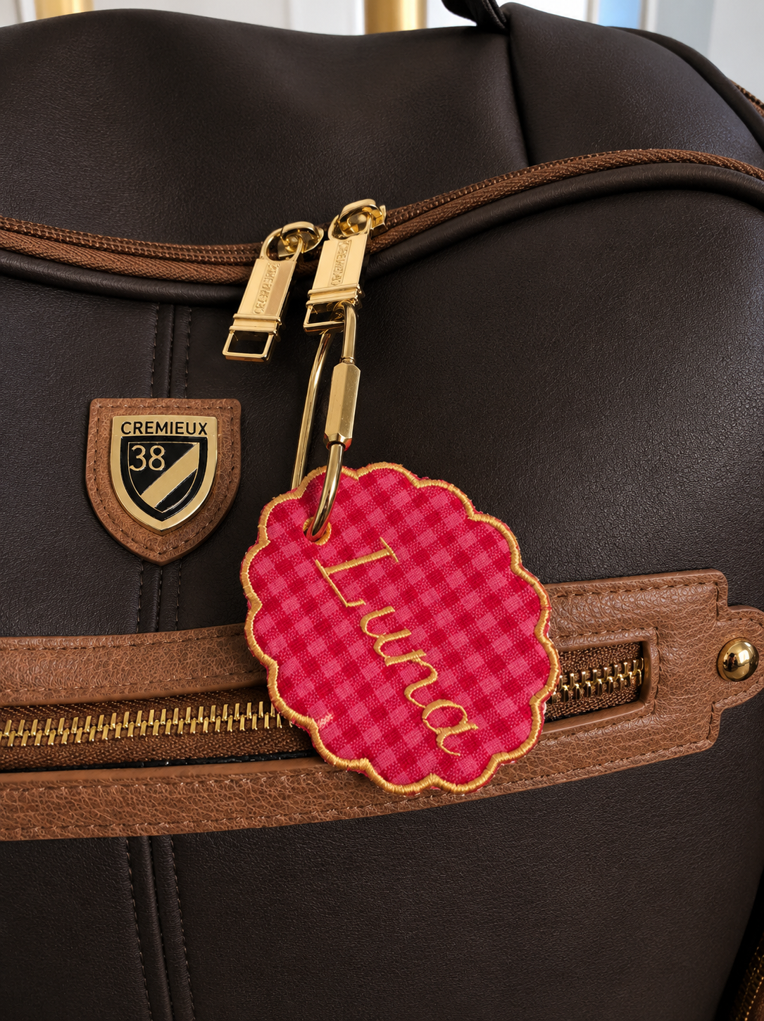 'Cherry Cola' Custom Embroidered Bag Tag