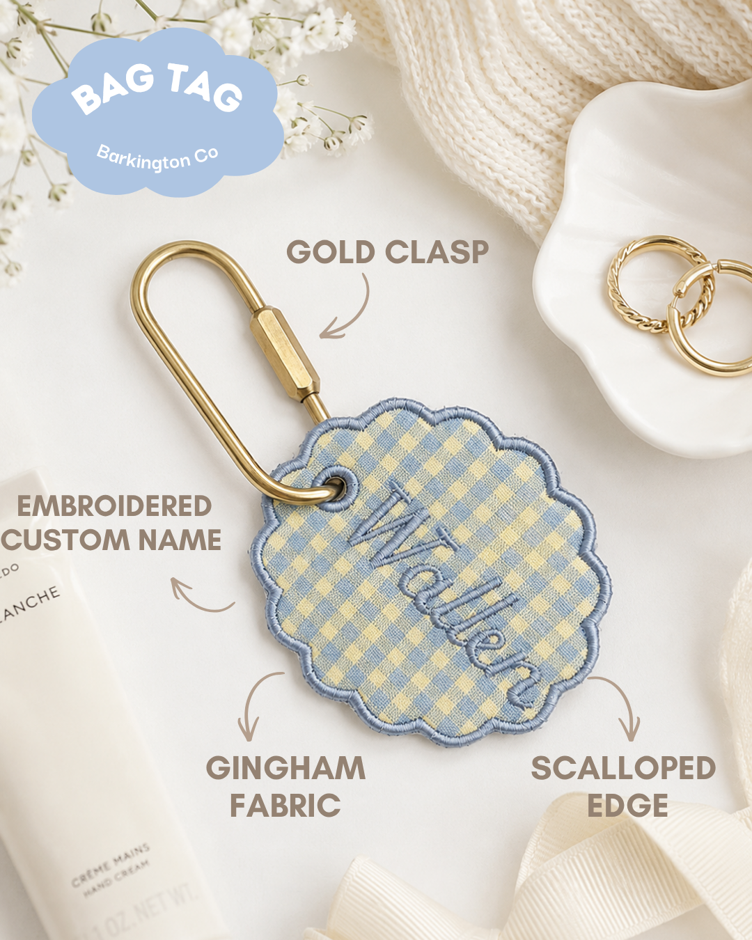 'Coastal Hour' Custom Embroidered Bag Tag