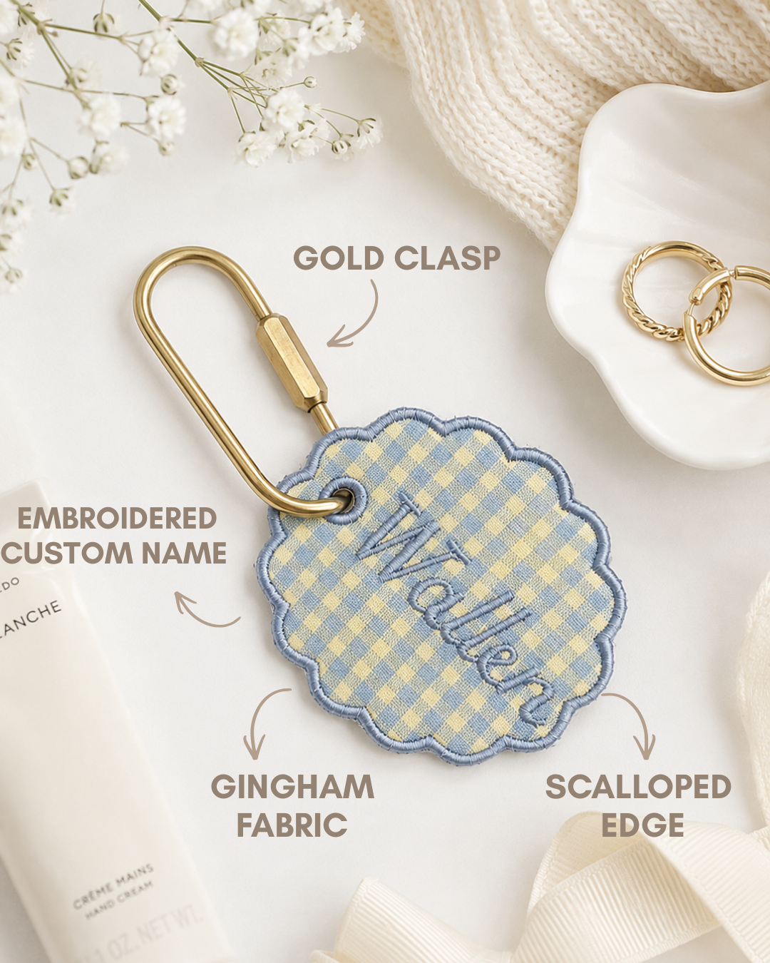 'Lake Hour' Custom Embroidered Bag Tag