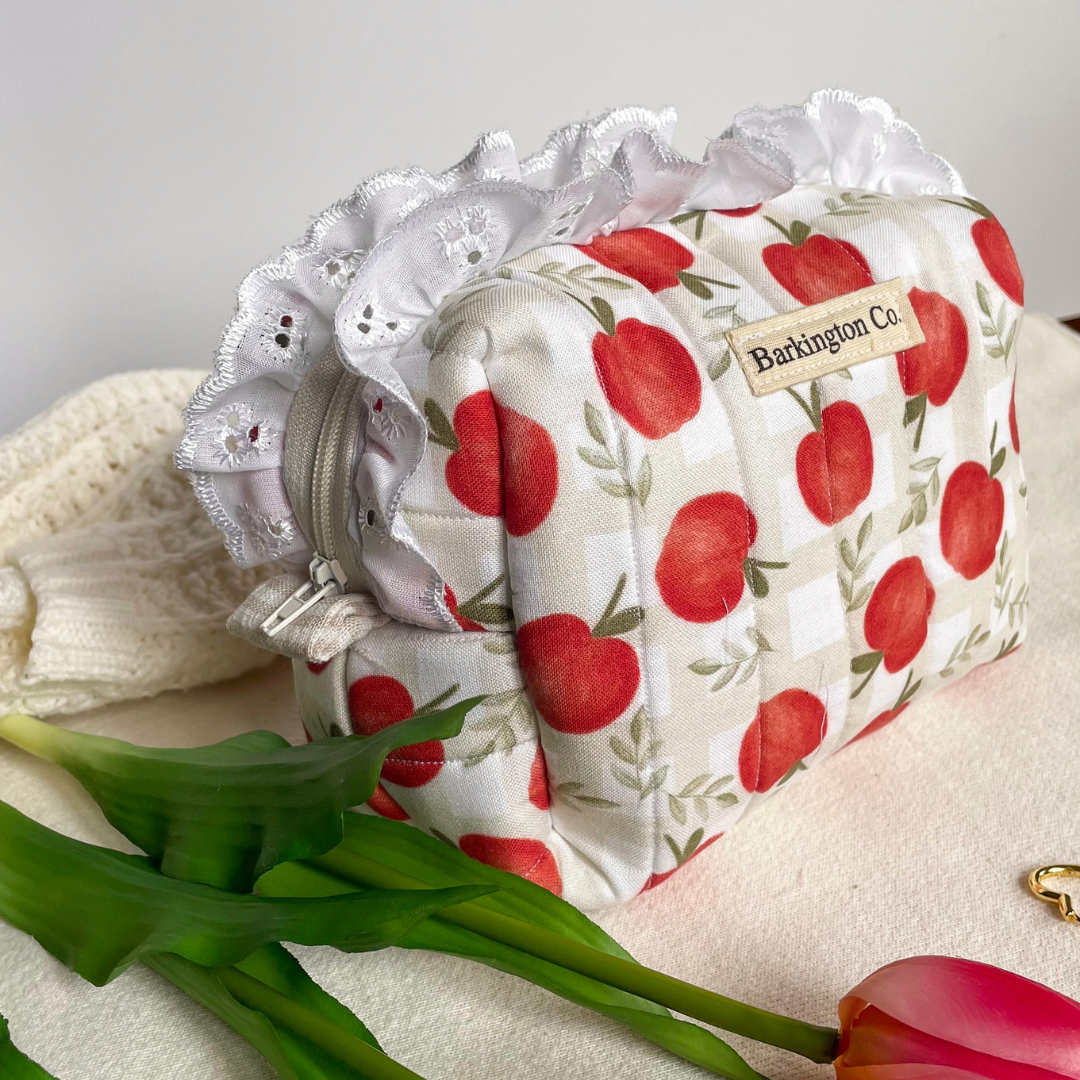 'Apple Blush' Quilted Make-up Bag