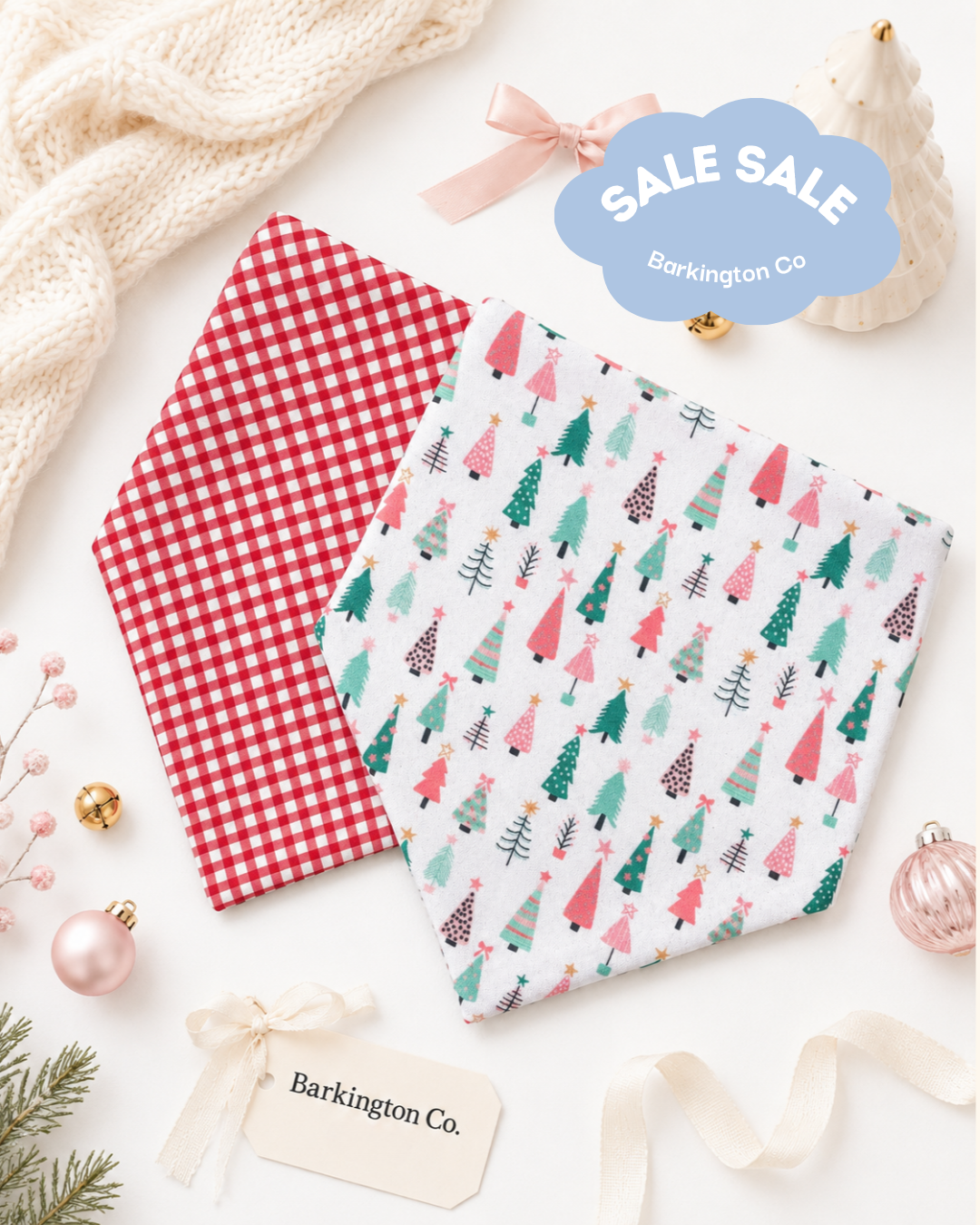 'Sugarplum Christmas' Reversible Bandana