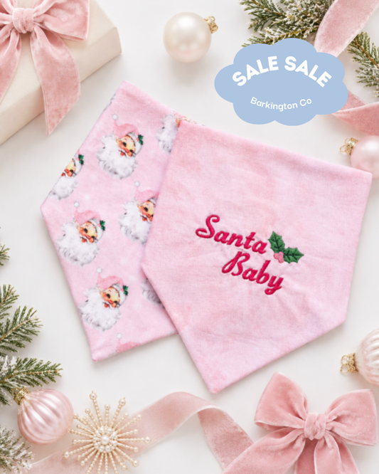 'Santa Baby' Reversible Embroidered Bandana