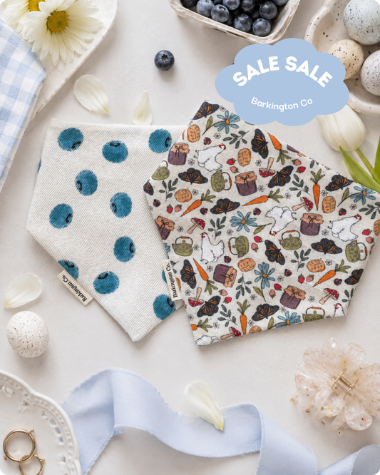 'Blueberry Cottage' Reversible Bandana