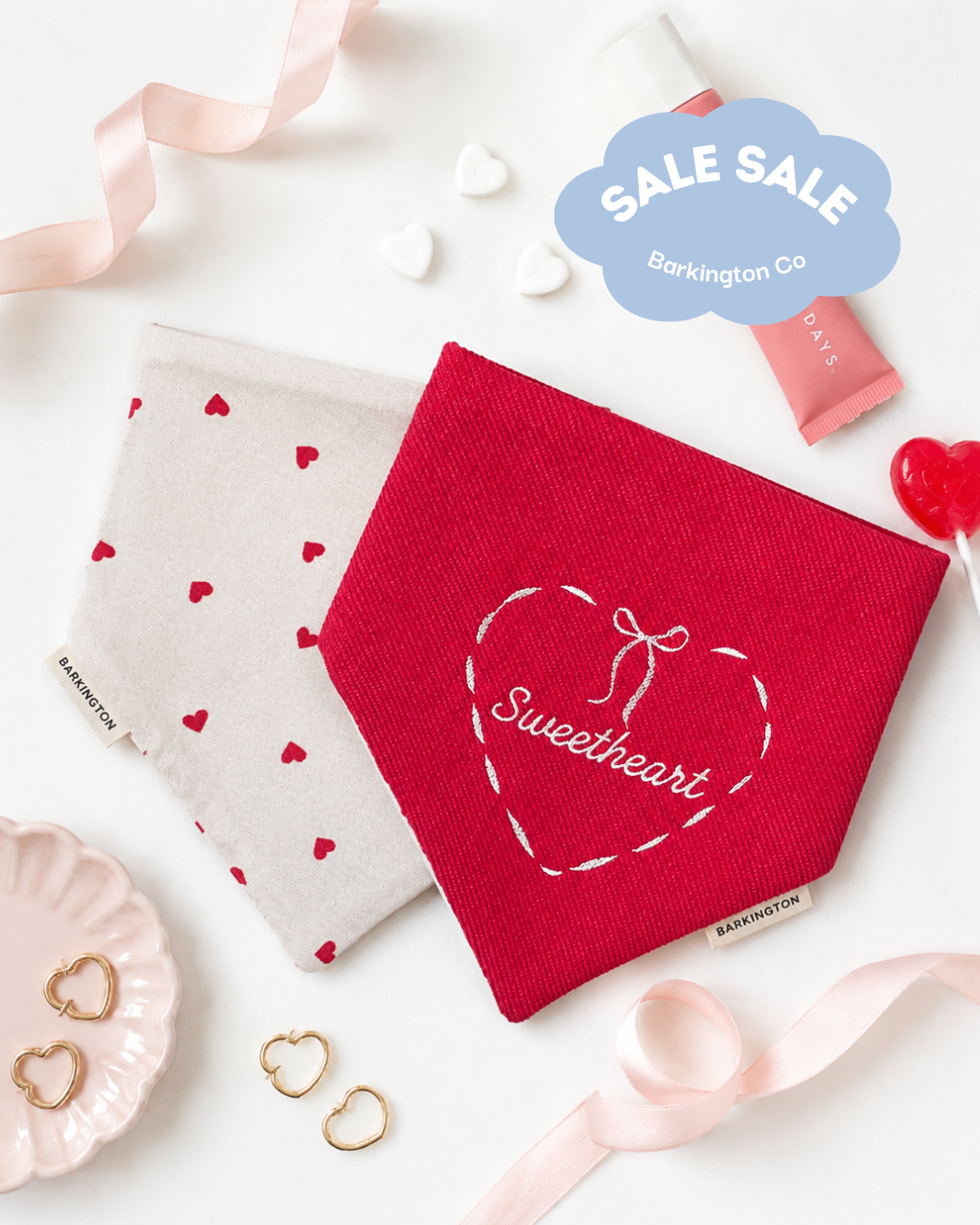 'My Sweetheart' Reversible Embroidered Bandana