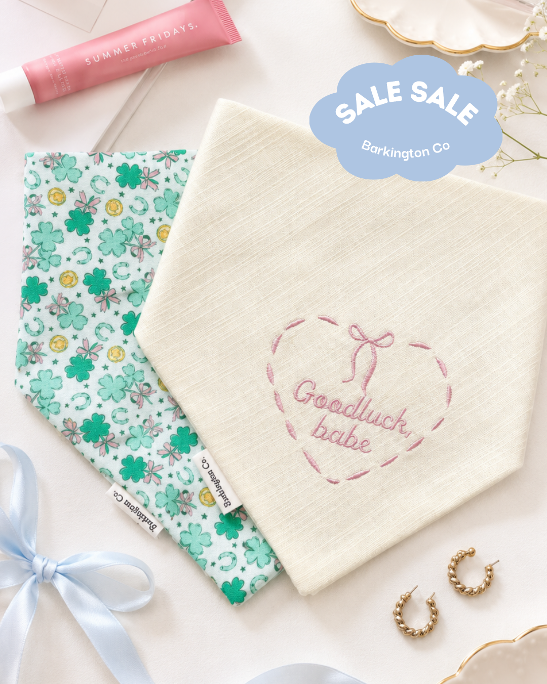 'Goodluck, Babe' Reversible Embroidered Bandana