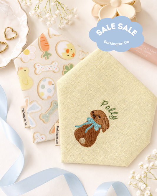 'Easter Cookies' Custom Embroidered Reversible Bandana