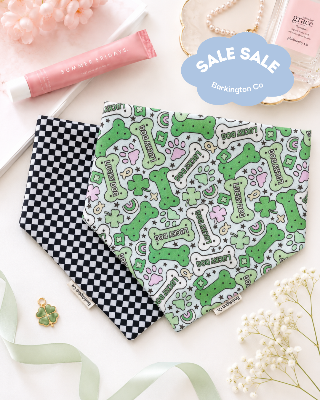 'Lucky Pup' Reversible Bandana