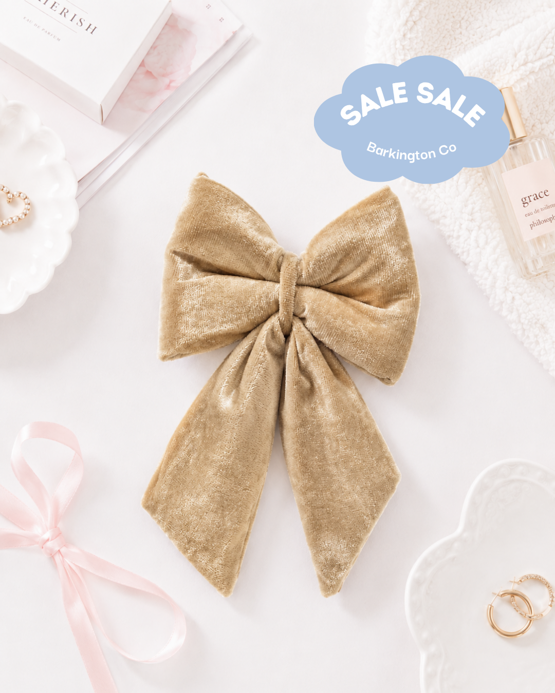 Champagne Velvet Bow