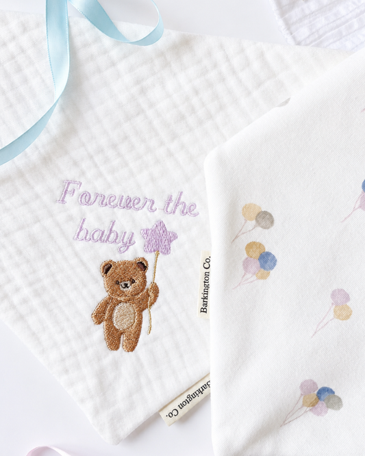 'Forever the Baby' Reversible Embroidered Bandana