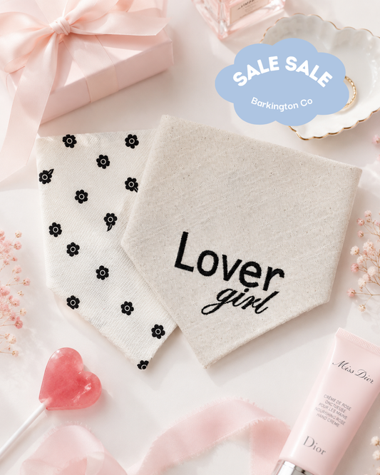 'Lover' Reversible Embroidered Bandana