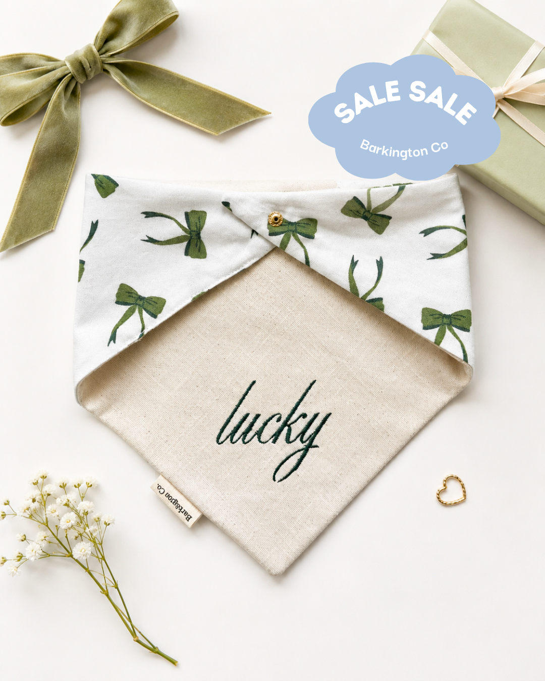 'Lucky' Reversible Embroidered Bandana