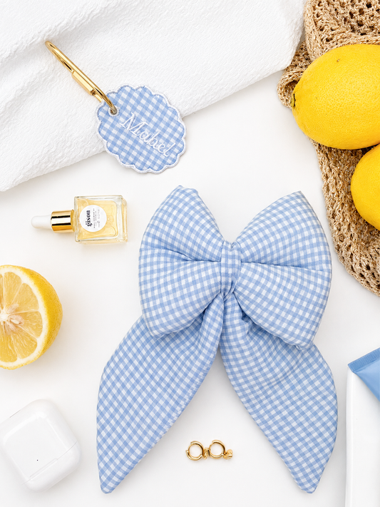 'Coastal Hour' Gingham Bow