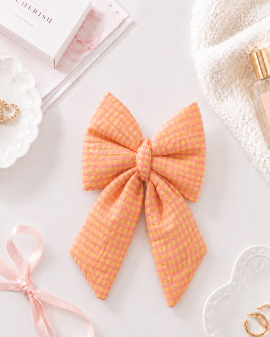 'Golden Hour' Gingham Bow