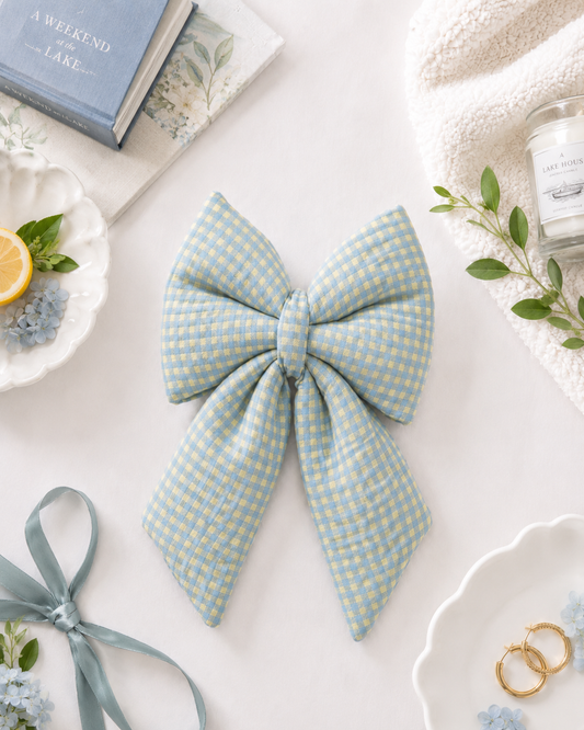 'Lake Hour' Gingham Bow