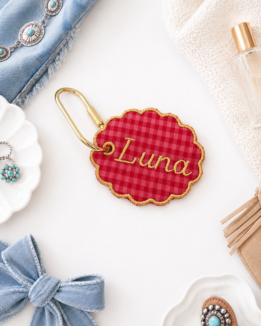 'Cherry Cola' Custom Embroidered Bag Tag