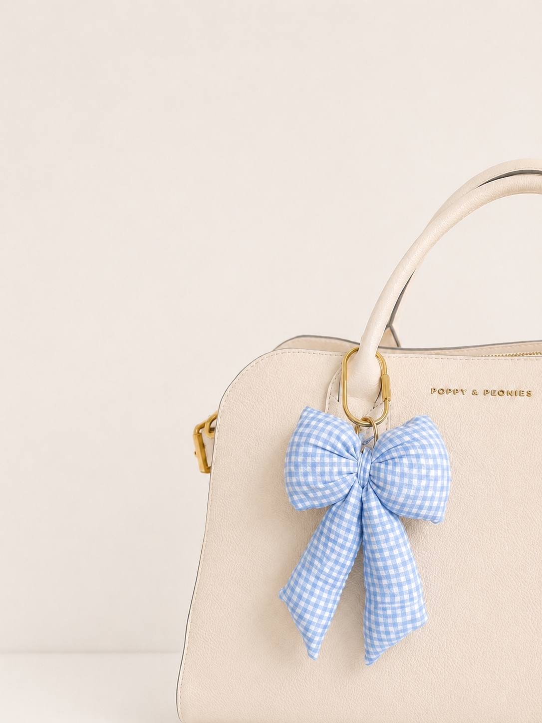 Coastal Gingham Plush Bag Bow