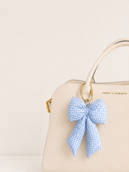 Coastal Gingham Plush Bag Bow
