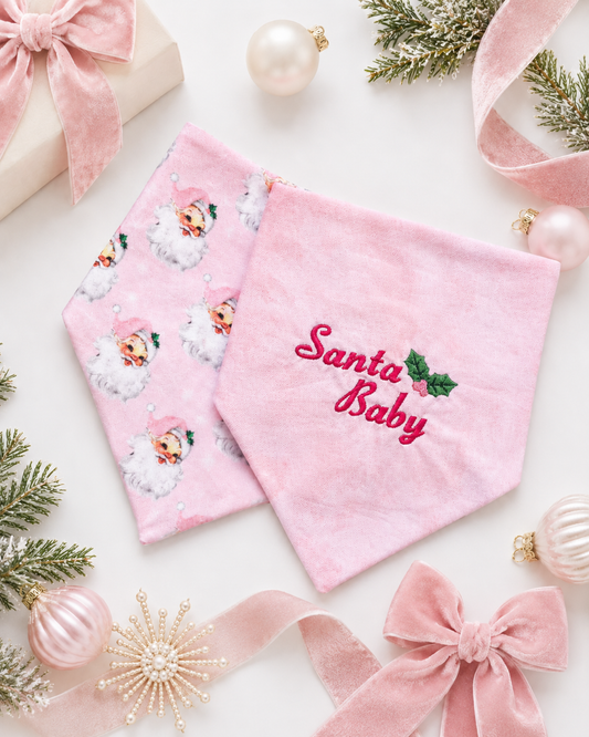 'Santa Baby' Reversible Embroidered Bandana