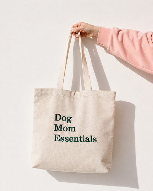 'Dog Mom Essentials' Embroidered Tote