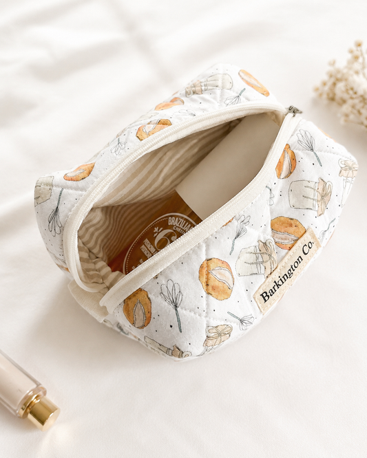 'Sourdough Mornings' Quilted Make-up Bag