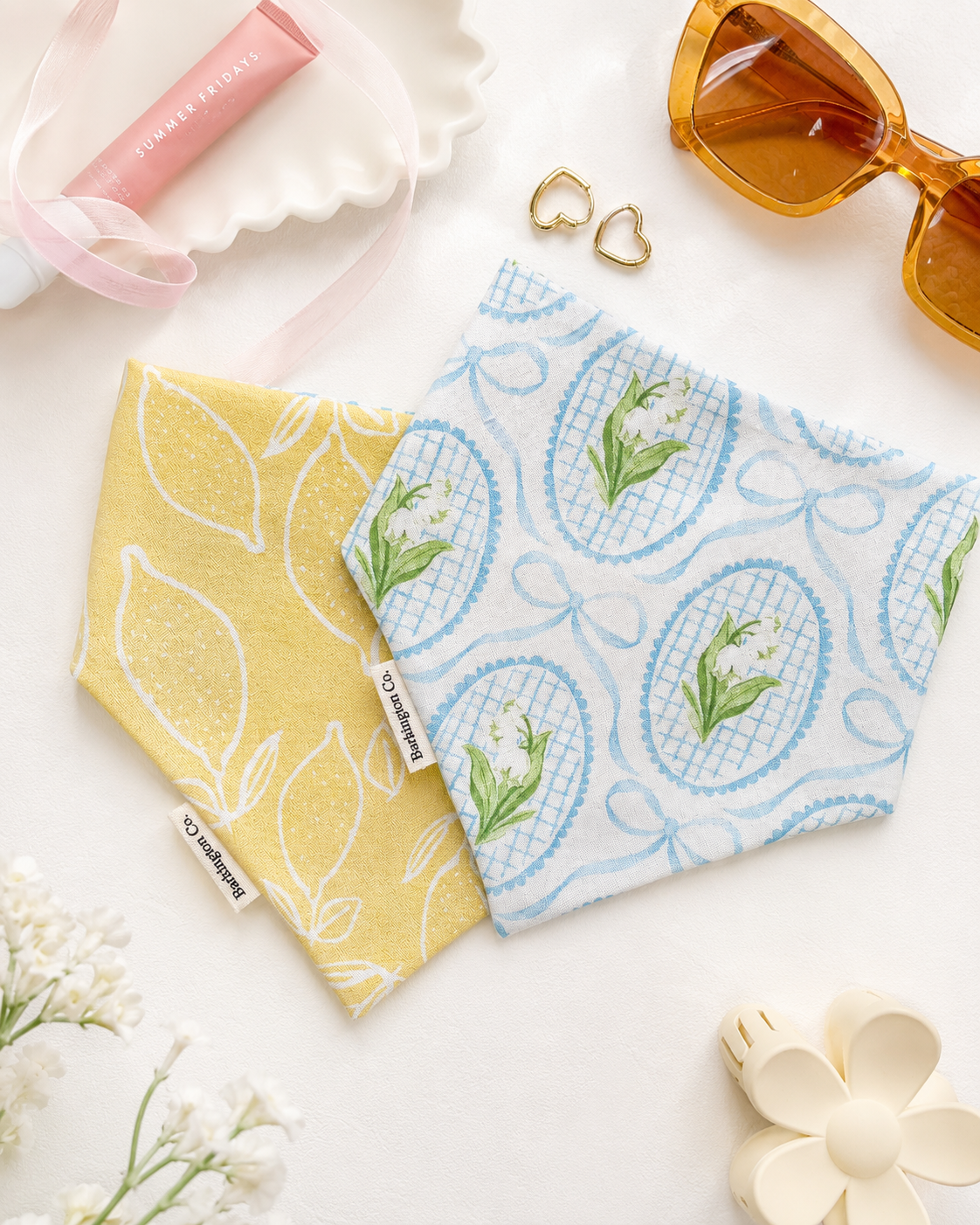 'Lemon Garden' Reversible Bandana