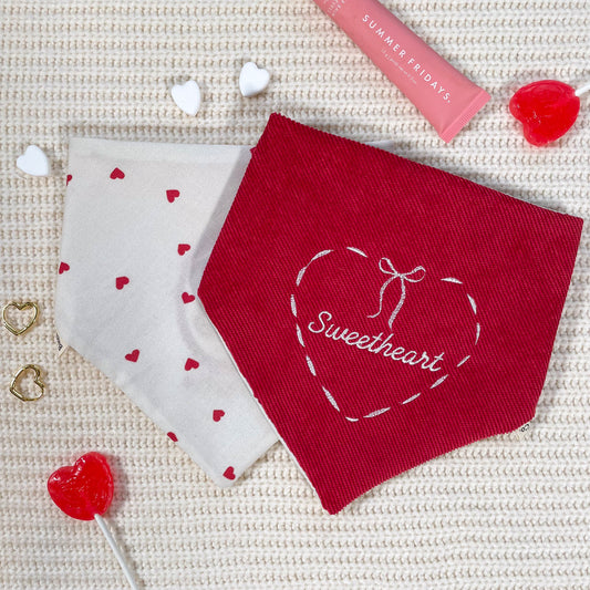 'My Sweetheart' Reversible Embroidered Bandana