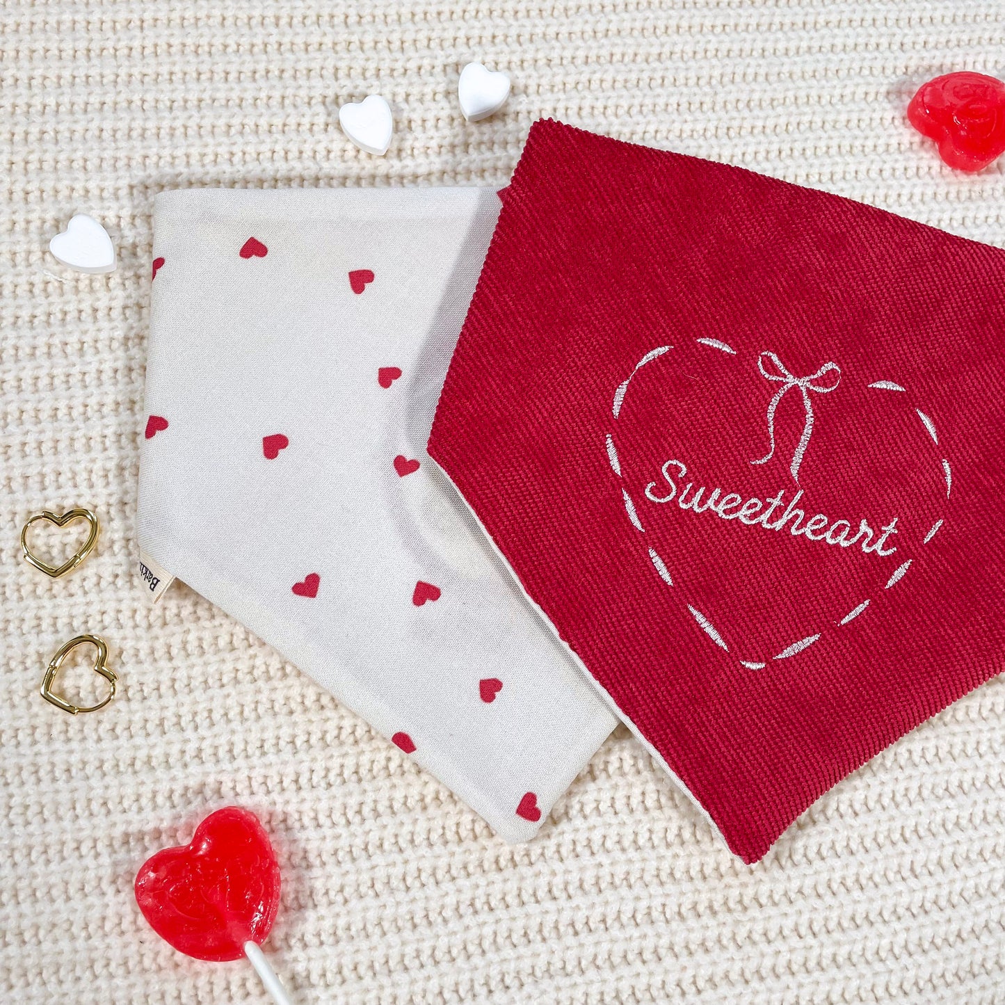 'My Sweetheart' Reversible Embroidered Bandana