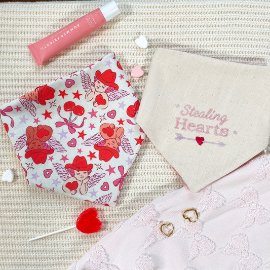 'Heart Stealer' Reversible Embroidered Bandana