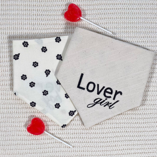 'Lover' Reversible Embroidered Bandana