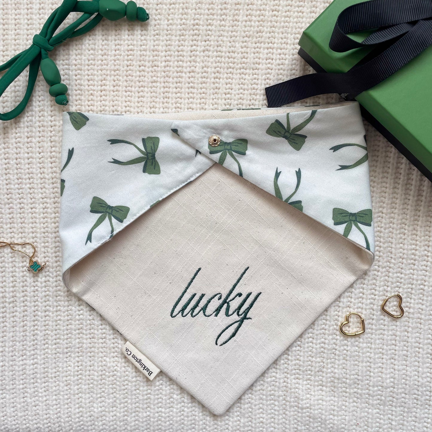 'Lucky' Reversible Embroidered Bandana