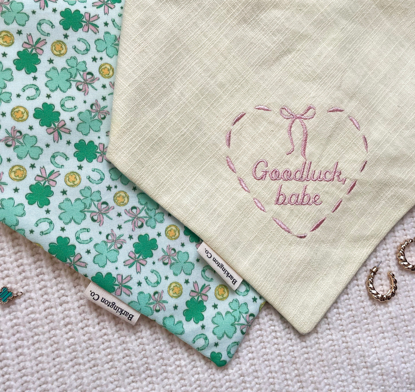 'Goodluck, Babe' Reversible Embroidered Bandana