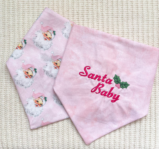 'Santa Baby' Reversible Embroidered Bandana