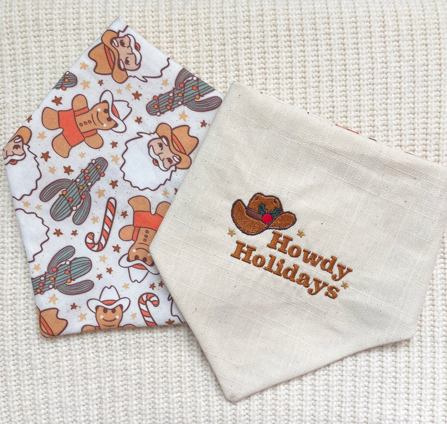 'Howdy Holidays' Reversible Embroidered Bandana