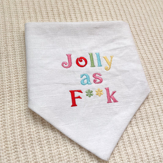 'Jolly AF' Embroidered Bandana