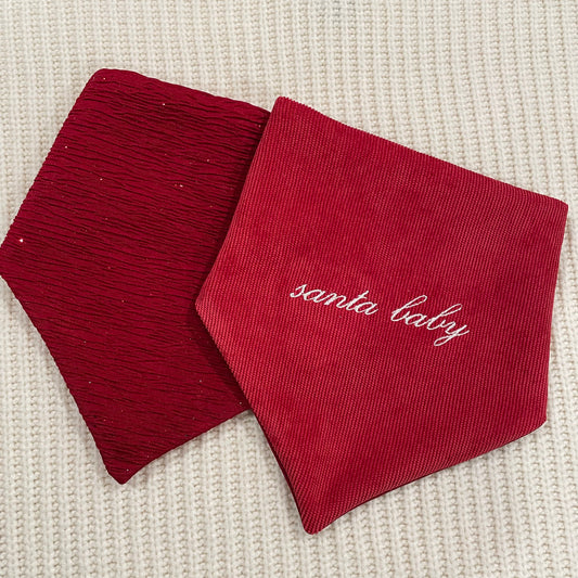 'Santa Baby' Embroidered Reversible Bandana