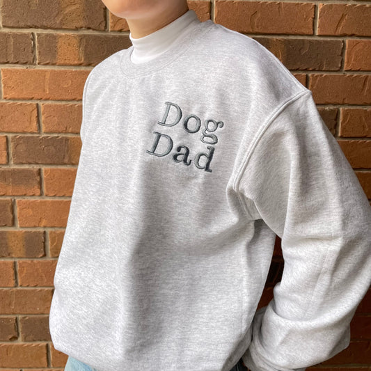 'Dog Dad' Embroidered Sweater