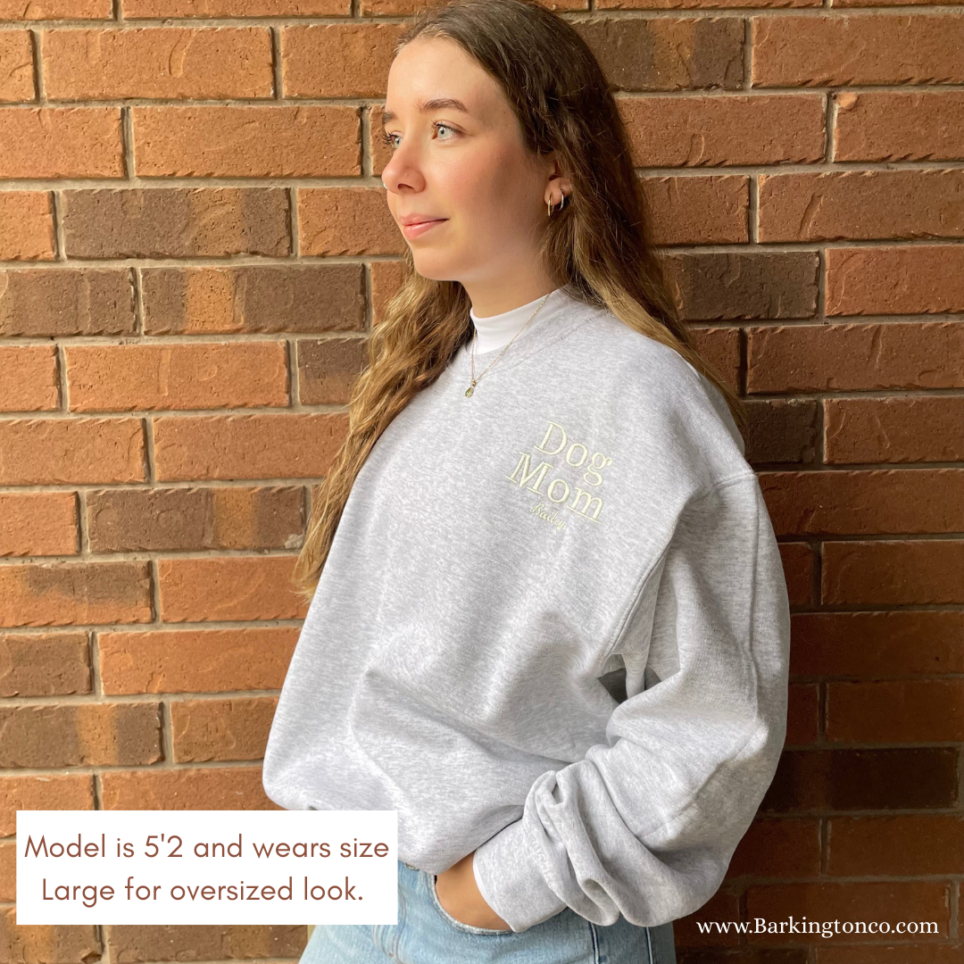 'Dog Mom' Embroidered Sweater