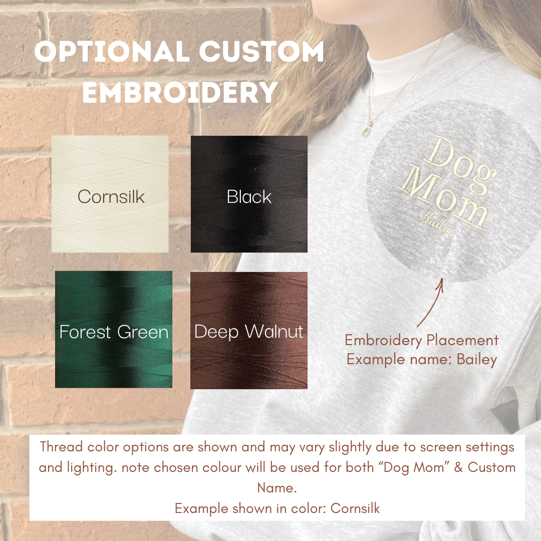 'Dog Mom' Embroidered Sweater
