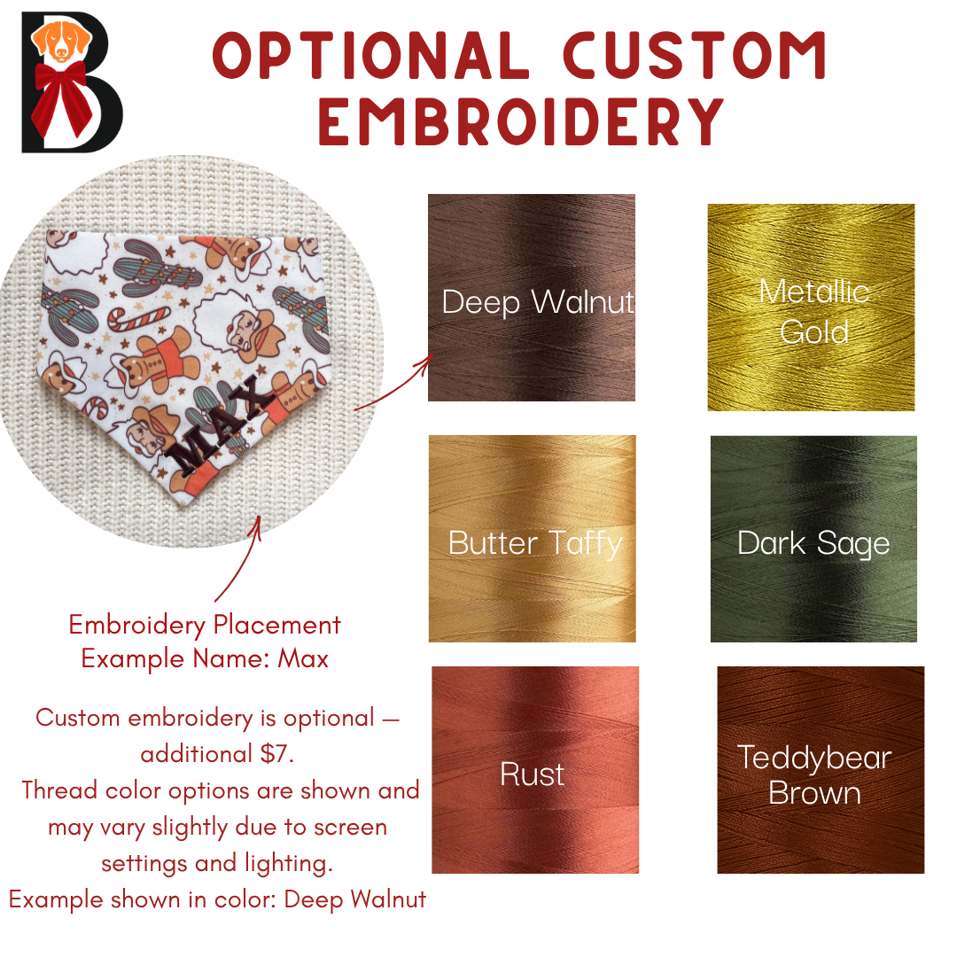 'Howdy Holidays' Reversible Embroidered Bandana