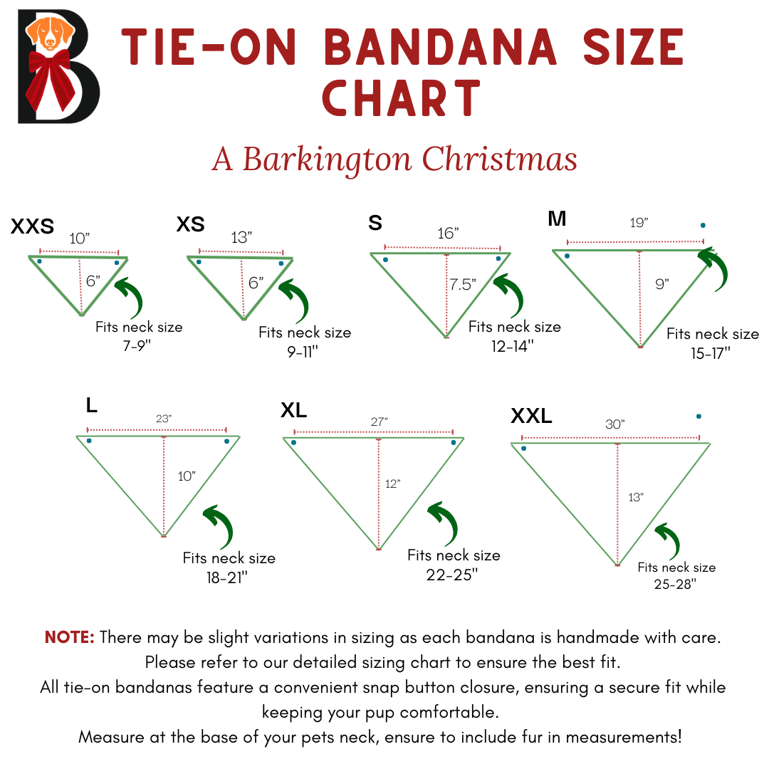 'Beary Festive' Reversible Embroidered Bandana