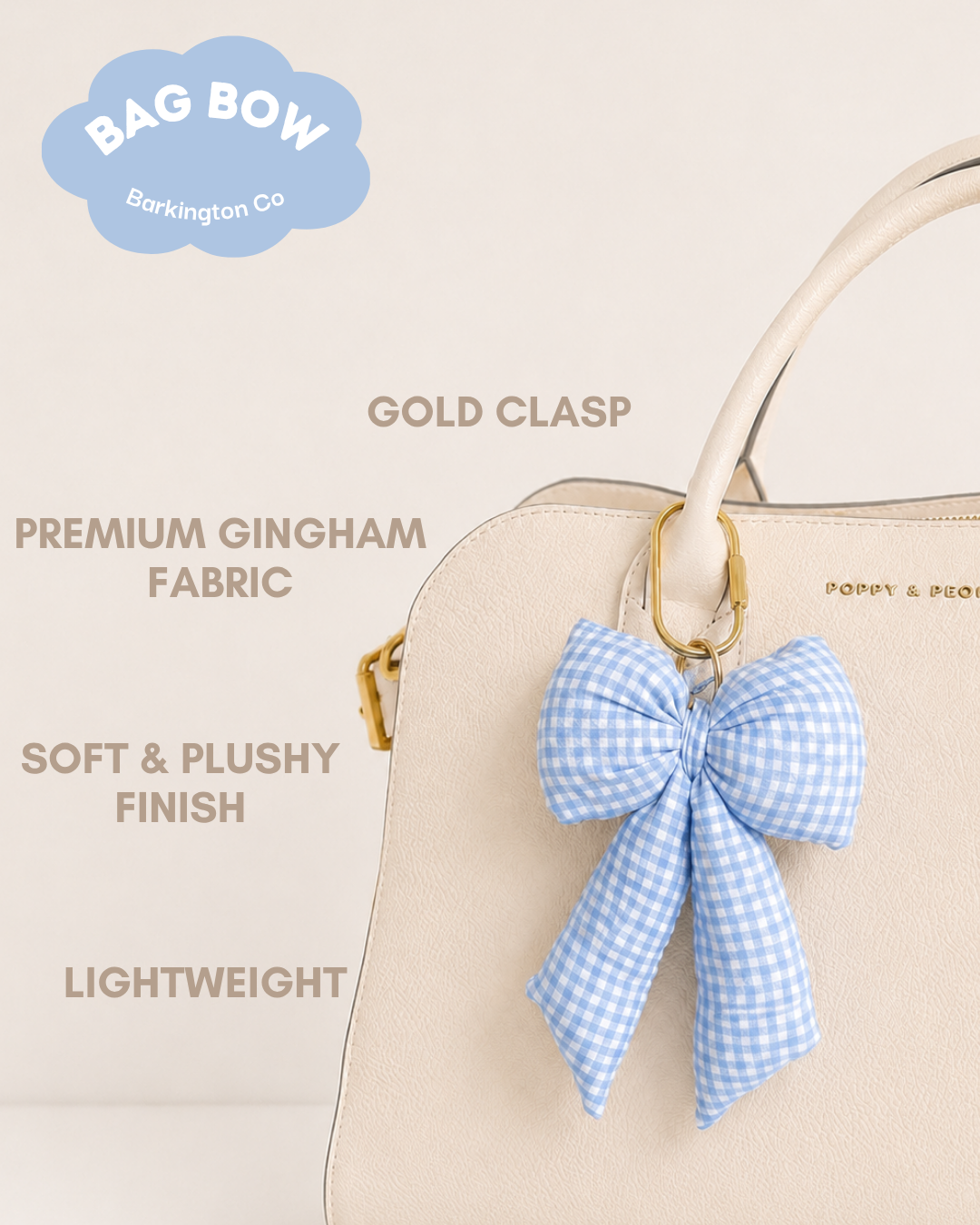 Coastal Gingham Plush Bag Bow
