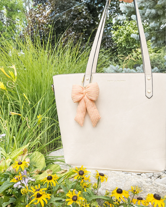 Golden Gingham Plush Bag Bow